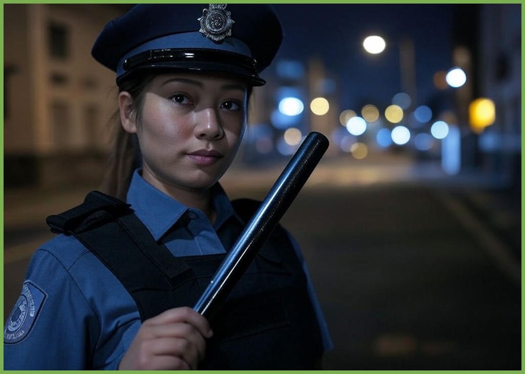 여성호신용품 3단봉 경찰 보안 경비 진압봉 비상 - 이미지 1