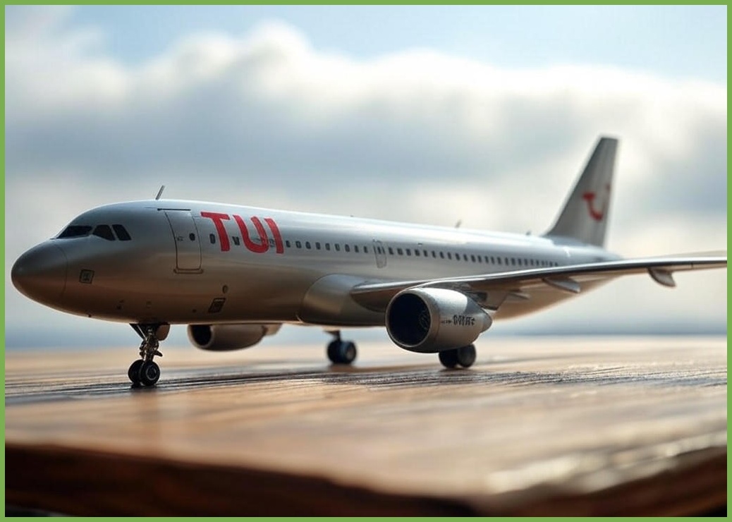 틸그린 비행기 다이캐스트 모형 16cm A320 - 이미지 1
